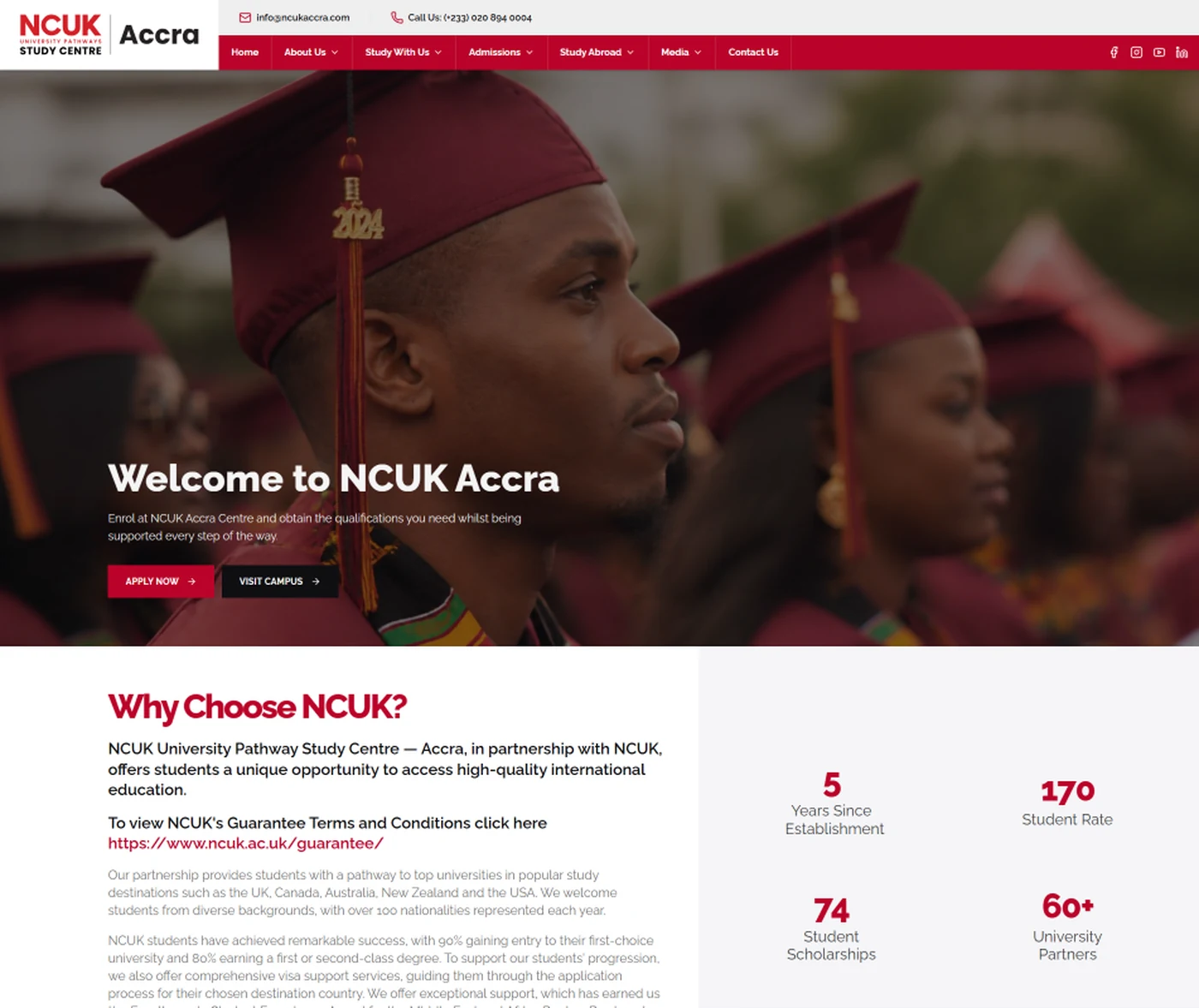 NCUK Accra — University Pathway & Study Centre Website