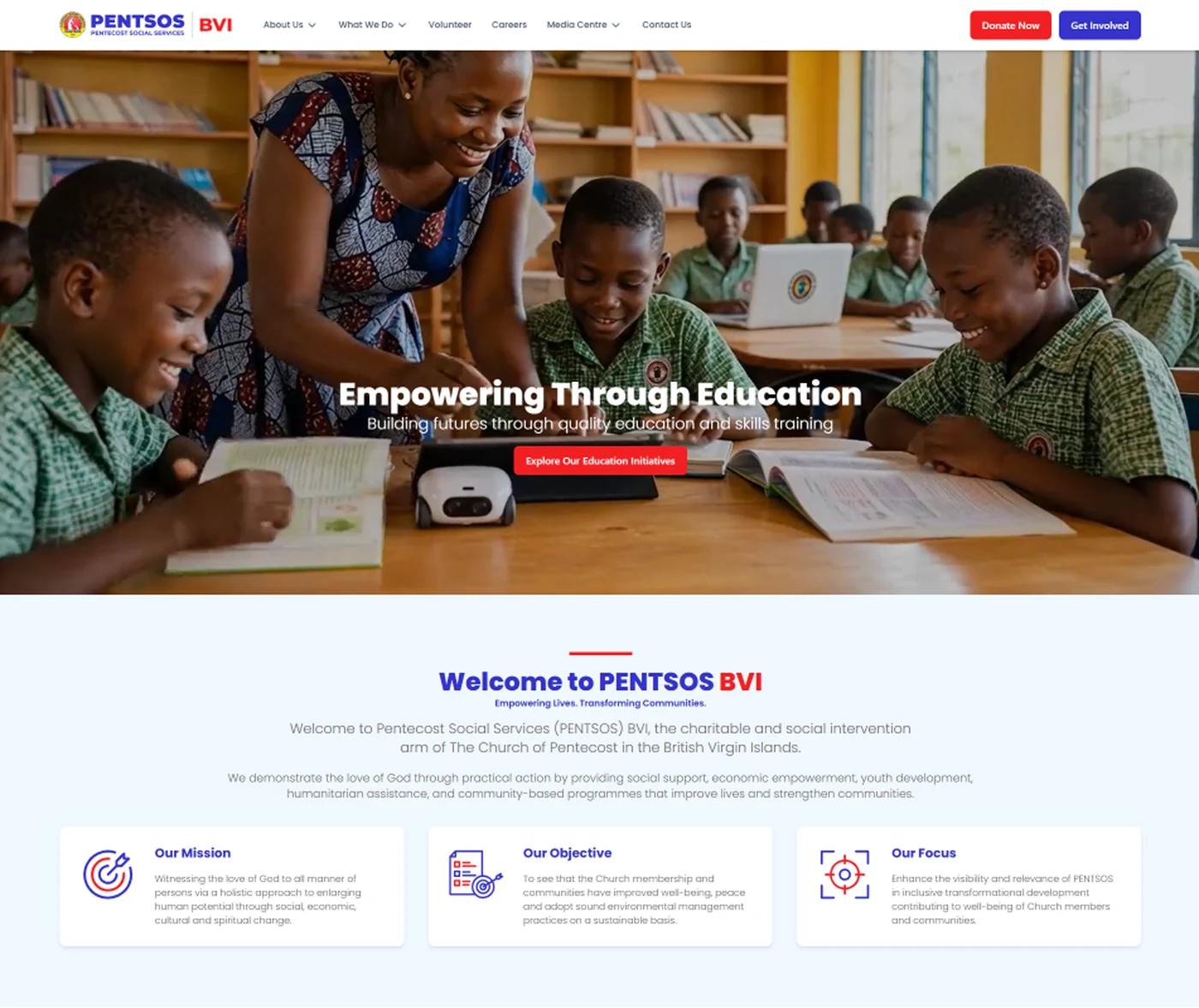 PENTSOS BVI — Nonprofit & Community Services Website
