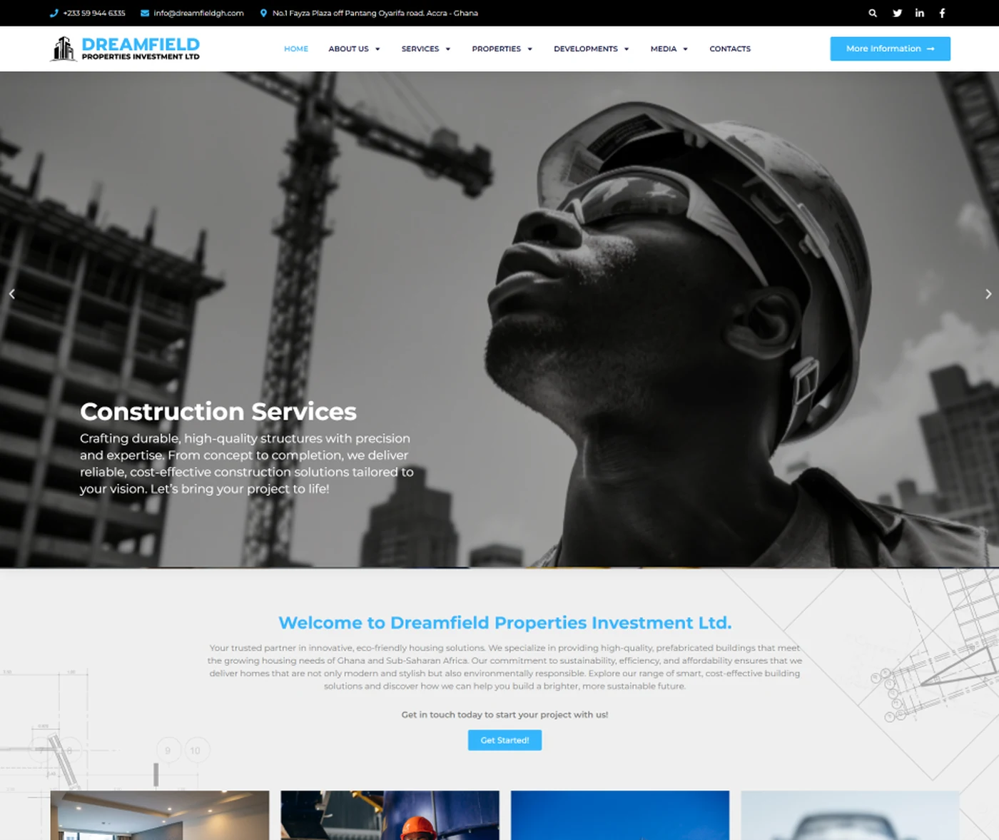 Dreamfield Properties — Real Estate & Construction Website